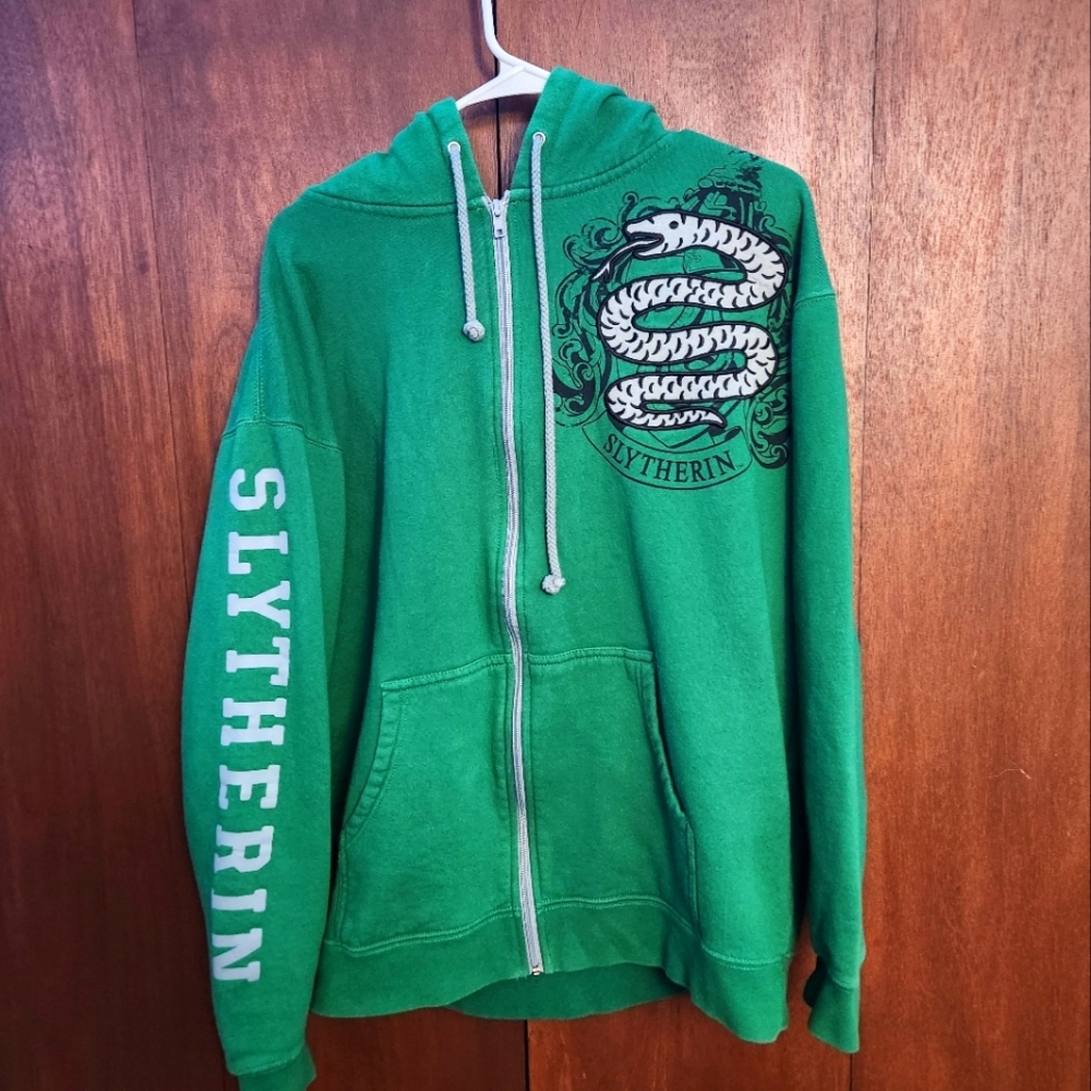 World Of Harry Potter Full Zip Hoodie Slytherin  Green Size XL